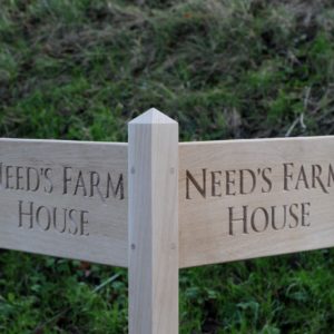 Corner Sign with Three Posts