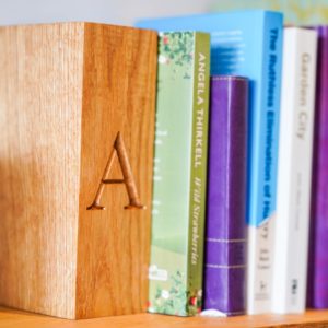 Engraved Oak Bookends